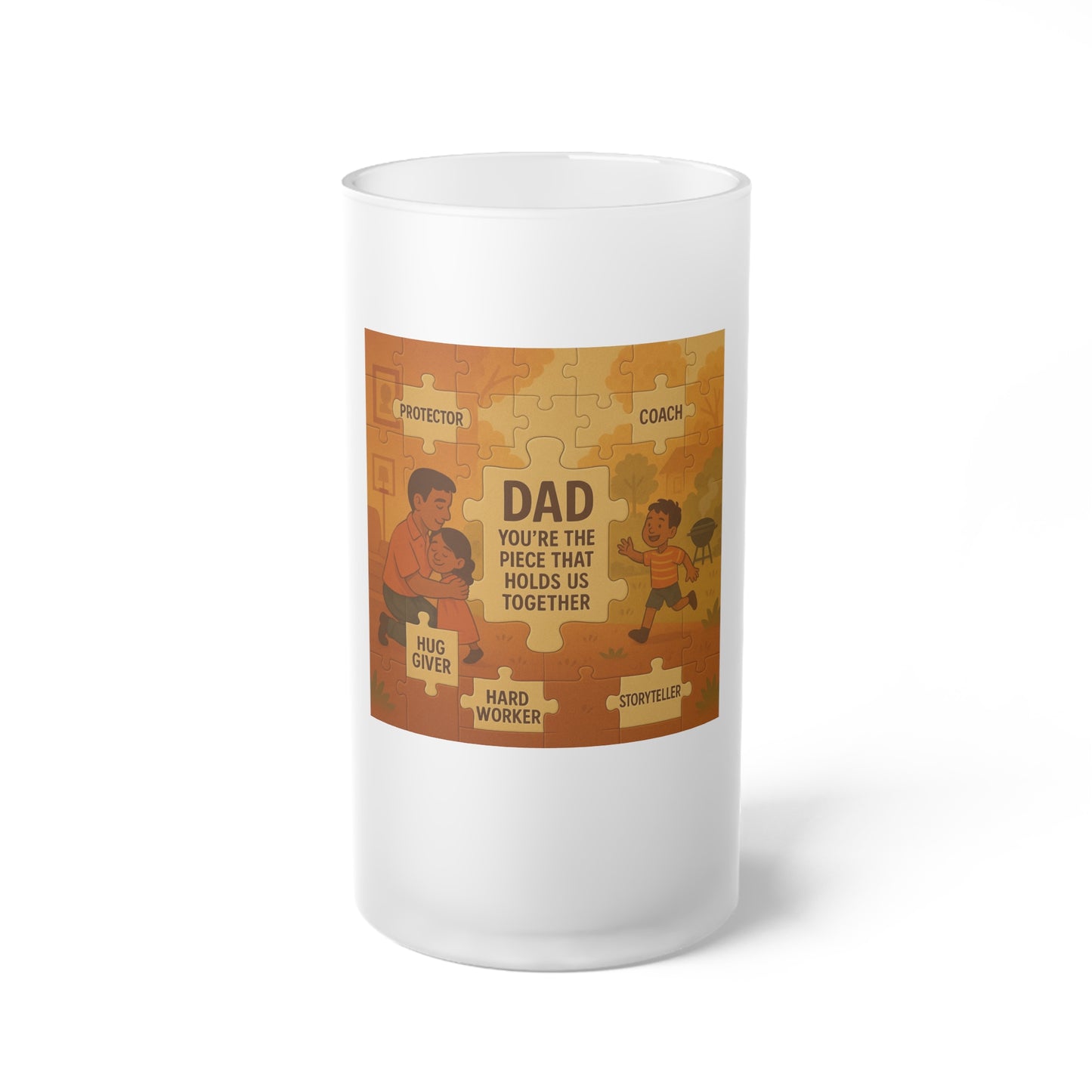 Father's Day Frosted Glass Beer Mug, Dad Gift, Beer Lover Gift, Father's Day Gift, Frosted Beer Glass, Father's Day Present