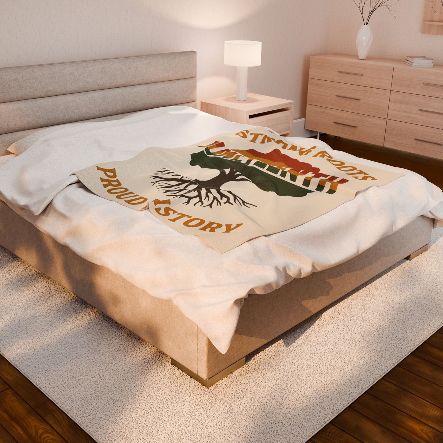 Juneteenth Roots Velveteen Plush Blanket - African American History Throw, Celebrate Freedom, Black Lives Matter, Emancipation Day Gift,