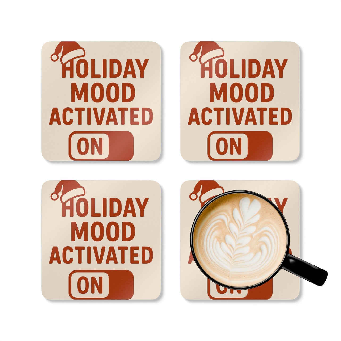 Holiday Mood Cork Coaster Set