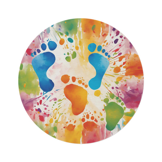 Round Footprint Rug – Colorful & Playful Area Mat