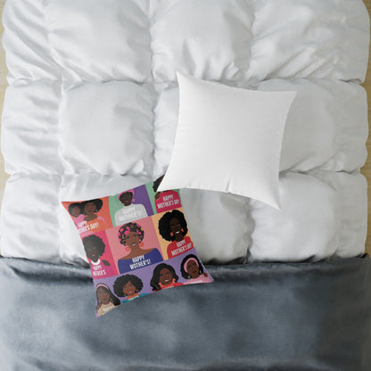 Square Poly Canvas Pillow - Happy Mother's