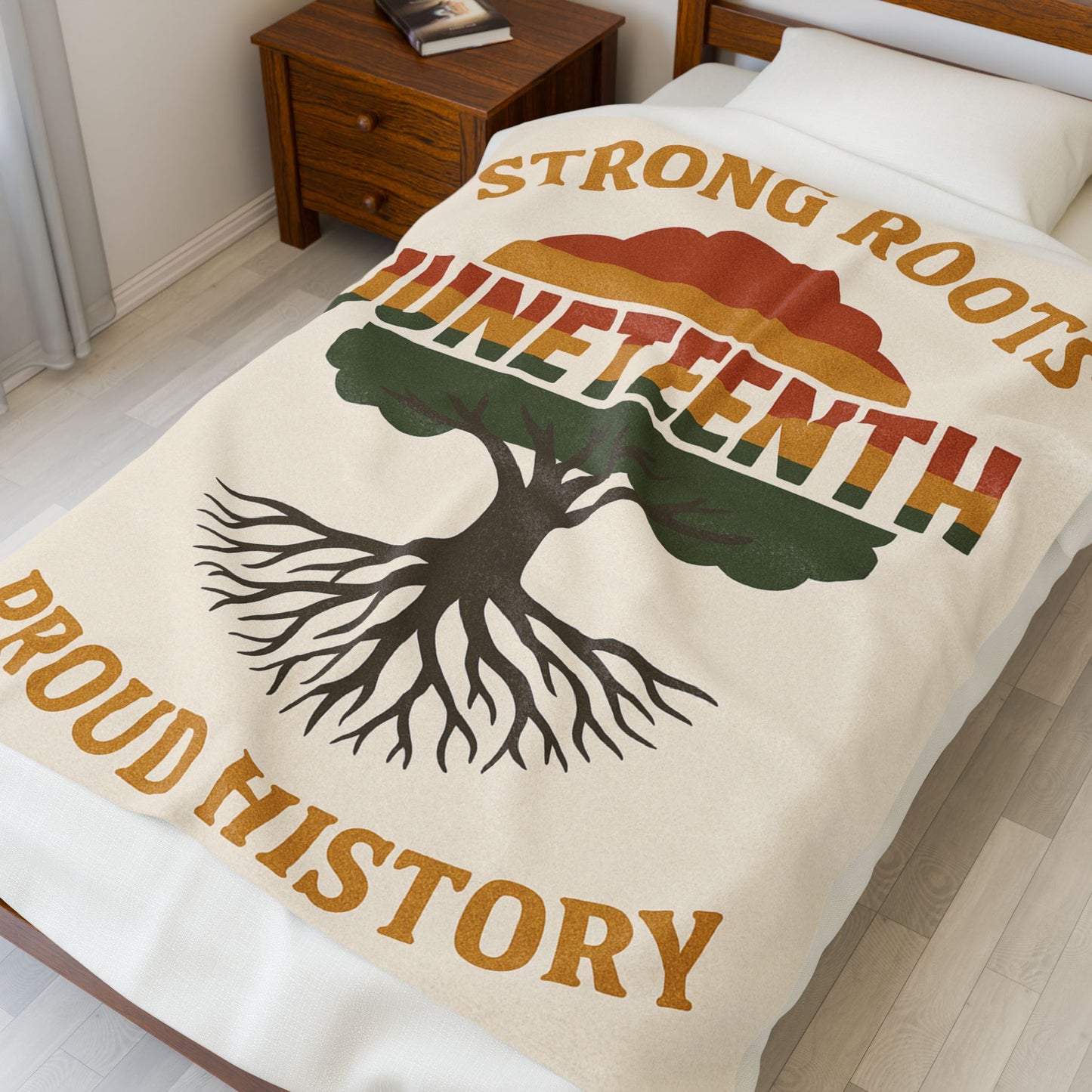 Juneteenth Roots Velveteen Plush Blanket - African American History Throw, Celebrate Freedom, Black Lives Matter, Emancipation Day Gift,
